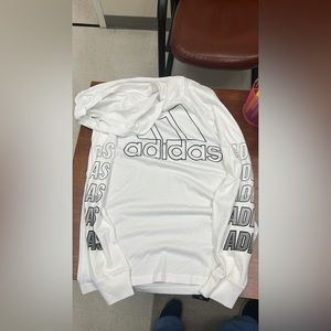 Adidas long sleeve hoodie shirt size YL.